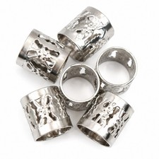 50pcs band caps 8mm filigree bead caps silver metal end caps F203
