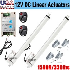 2PCS 1500N 330lbs Linear Actuators 12V DC Motor +Remote Control for Auto Medical