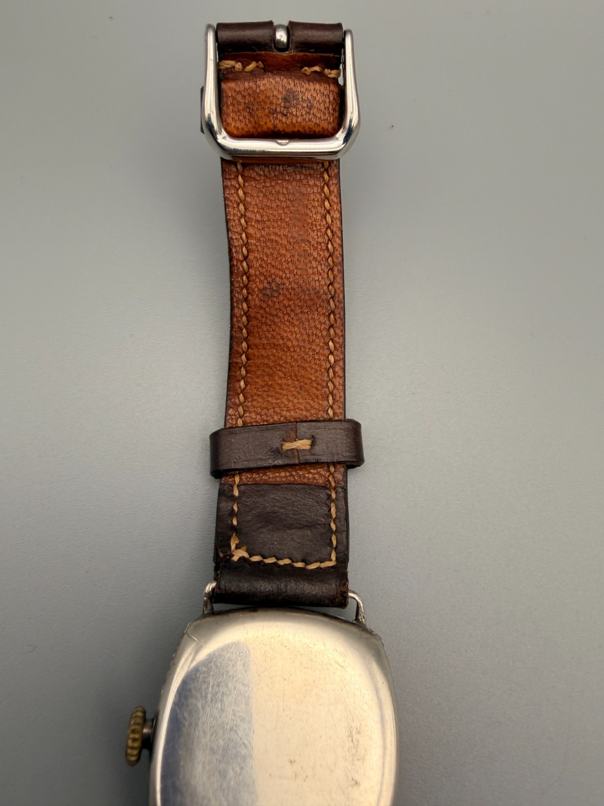 Antique Triple Signed Alpina Silver Watch