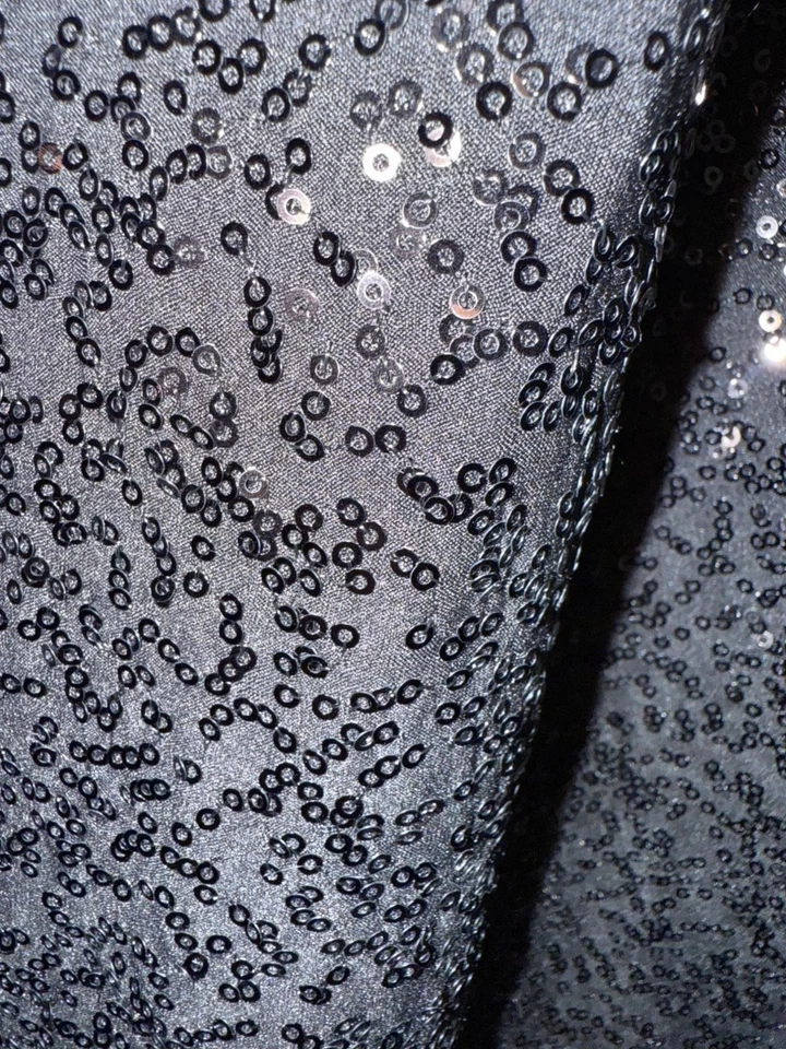 Tahari A line Mini Dress Sequin Halter Neck Sleeveless Black Medium - Image 3 of 4