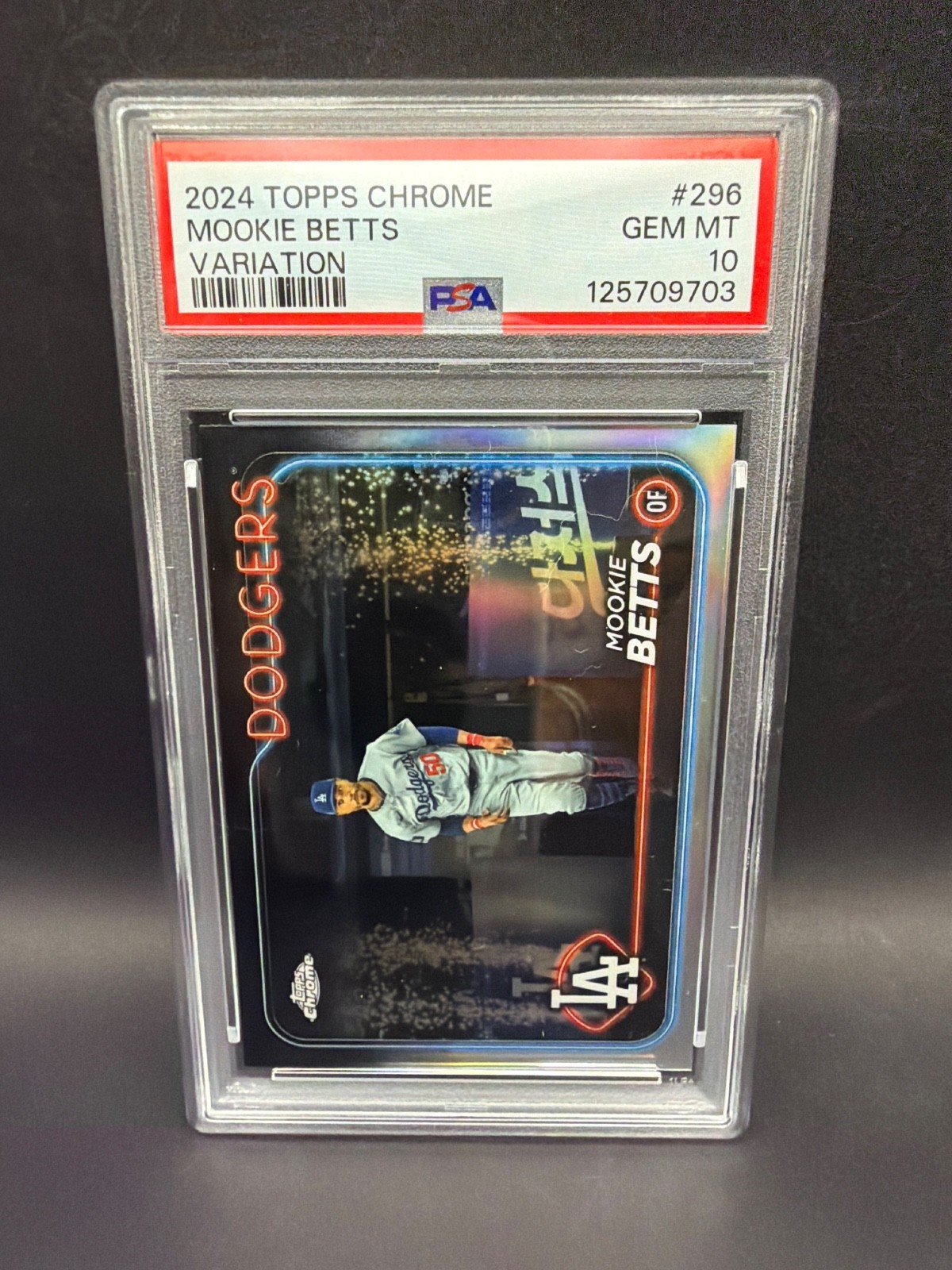 2024 Topps Chrome Baseball Variation Short Print #296  Mookie Betts PSA 10