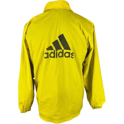 Adidas Vintage Trainingsjacke gelb großer Reißverschluss leichte Vintage Jacke L