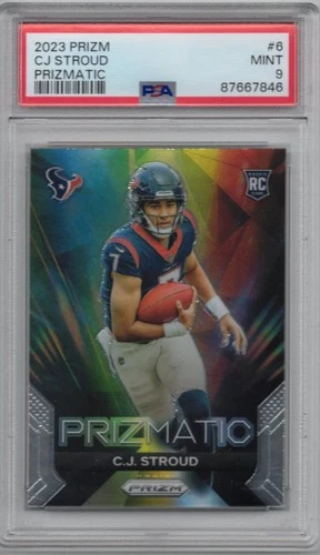 2023 Panini Prizm Football CJ Stroud Prizmatic RC Rookie Card #6 - PSA 9 Mint