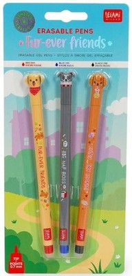LEGAMI ERASABLE PENS 3er SET HUNDE*FUR-EVER FRIENDS*LÖSCHBARE GELSTIFTE*OVP