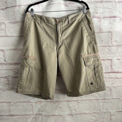 Quick Silver Men s Cargo Shorts 34 Beige Khaki Outdoors Hiking Fishing Casual