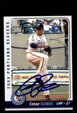 Signed Baseball Card Auto Cesar Ramos 2009 MultiAd Portland Beavers