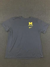 Michigan Wolverines Shirt Tee Mens 2XL Blue College Football Nike Dri Fit
