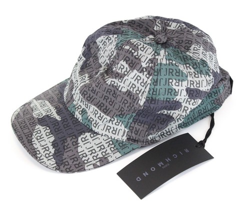 John Richmond Hombre Tapa M Verde Marrón Algodón Logo Béisbol Patrón Casual - Imagen 2 de 9