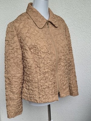 Elegante DRESSES by Umlauf & Klein Jacke Gr. 48/50 Champagner Crash-Optik