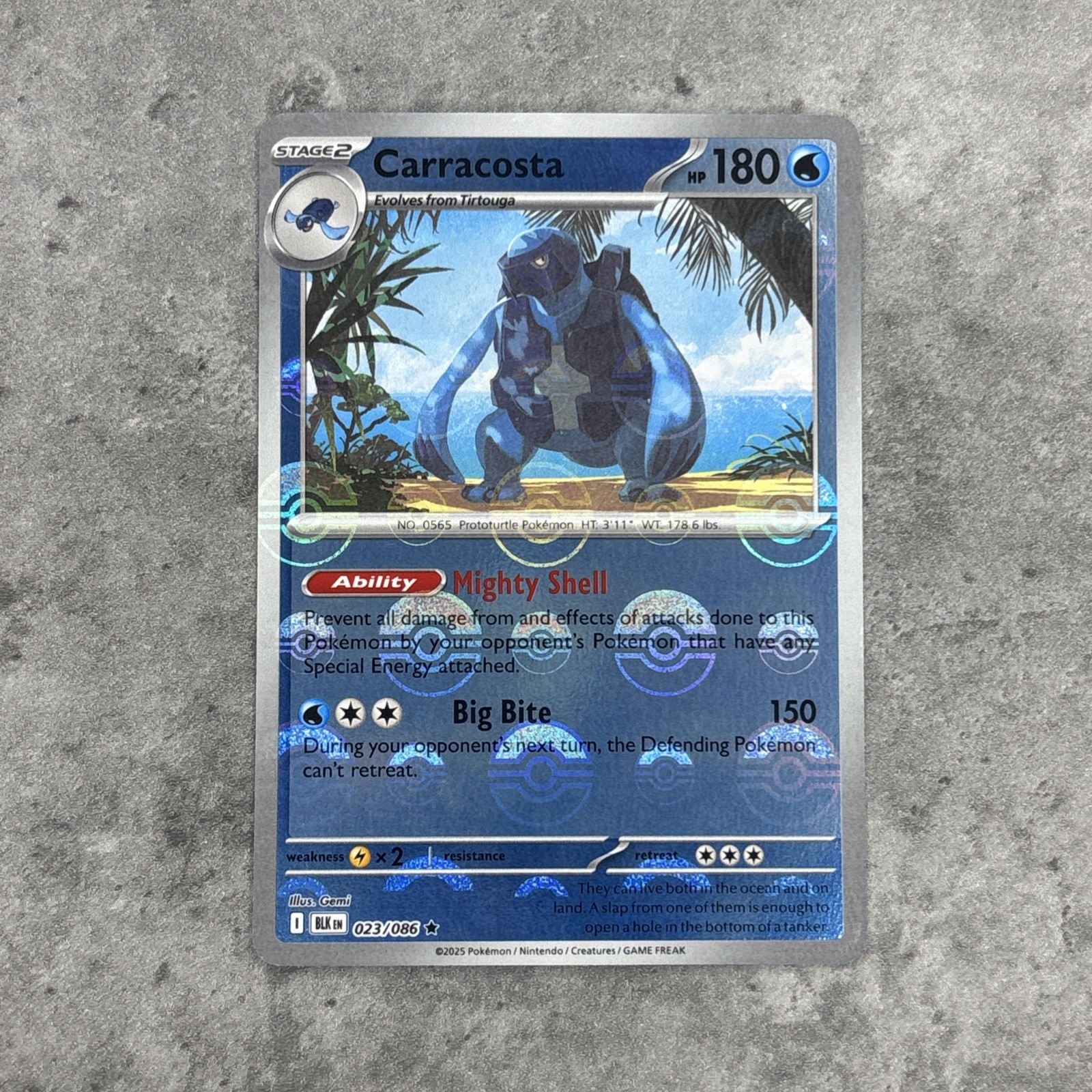 Pokemon TCG - Carracosta - 023/086 - Black Bolt - Poke Ball Reverse Holo