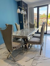 Italian Marble Dining Table and Chairs X6 Collection Only