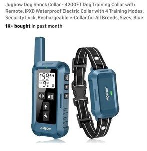 Jugbow Electronic Dog Training Collar 4200 Ft Range Remote Water Proof Security