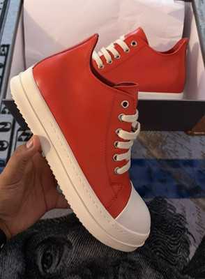 Rick Owens Men s Athletic Sneaker Red US 8