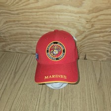 United States Marines Red Strap Back Logo Military Embroidered Baseball Cap