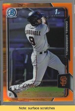 2015 Bowman Chrome Prospects Orange Refractor 9/25 Daniel Carbonell READ fm0