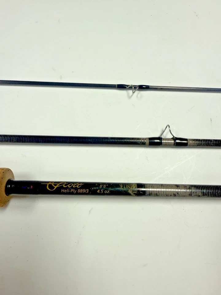 Scott Heliply 889/3 9wt 8' 8" 3 piezas caña de mosca sin tubo ni calcetín Foto 4 de 4