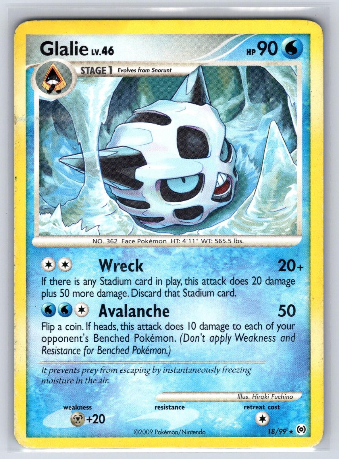 Glalie 18/99 Rare Arceus Pokemon Moderately Played