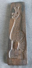 Vintage Dutch Speculaas Cookie Mold Carved Wood Llama Springerle Plank Folk Art
