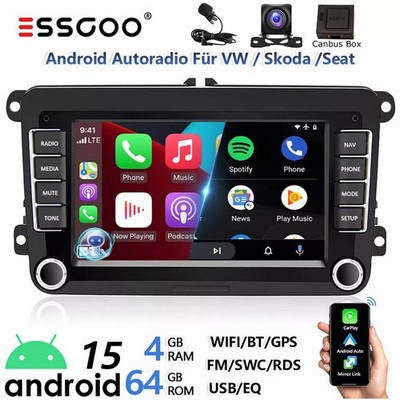 Apple Carplay Für VW GOLF 5 6 Plus Touran Caddy T5 Android 15 Autoradio Navi KAM