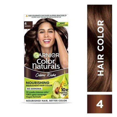 Garnier Color Naturals Crème hair color, Shade 4 Brown, 70ml + 60g FREE SHIPING