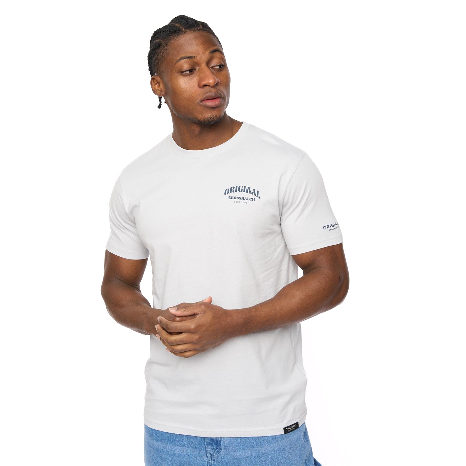 Crosshatch Labstock Mens T-Shirt Casual Comfort Urban Fashion Top Light Blue