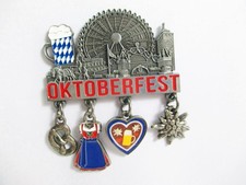 Oktoberfest Magnet Metall Souvenir Germany 4 Charms München Bayern