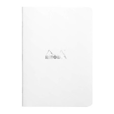 Rhodia Slim Staplebound Notebook - Lined 48 sheets - 6 x 8 1/4 - White cover