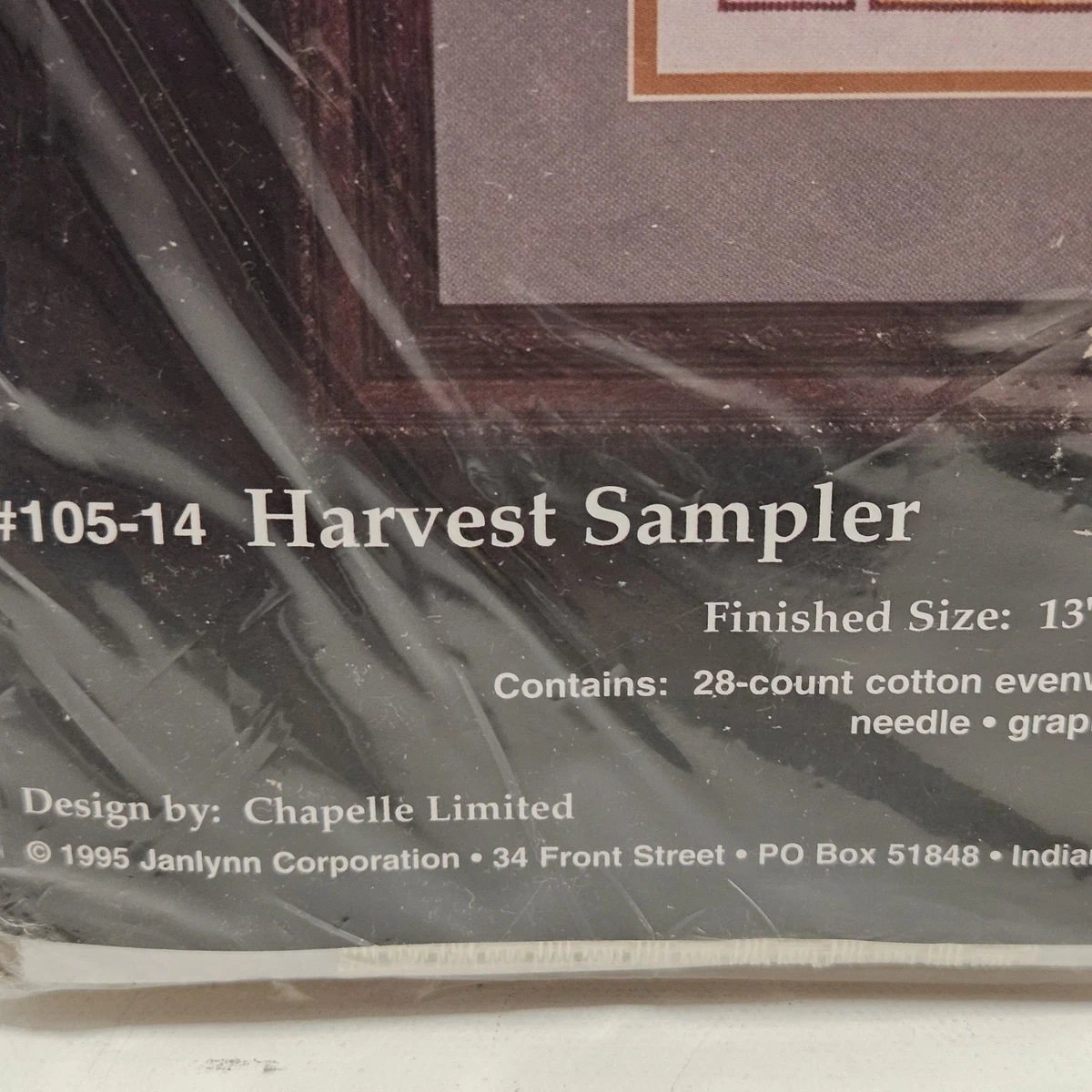 Harves Sampler Cross Stitch Kit Janlynn NEW Vtg