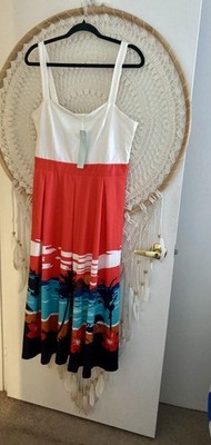 NWT-DRESSFO Vintage Style Tropical Print A-Line Dress Sz XL Dressing