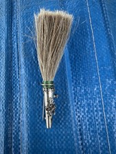 Original Gamsbart alt mit Eichenlaub Motiv 140 mm Hutnadel Hutanstecker Silber