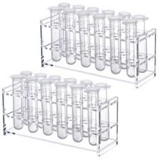2 Pcs Acrylic Test Tube Holder Test Tube Rack 12 Sockets 18.7 mm Lab Vial Sta...