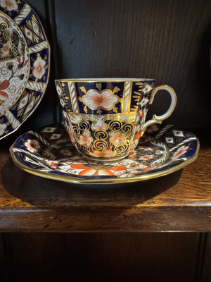 Royal Crown Derby Antique Old Imari Cup Saucer 2451 UK