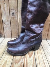 Stivaletti donna marroni in vera pelle para zeppa interna con borchie zip biker altezza caviglia