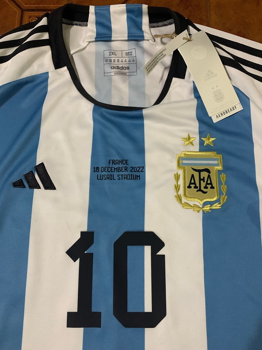 ARGENTINA MESSI ADIDAS JERSEY vs FRANCE - CHAMPIONS WC 2022 - Size XXL !