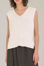 Grade & Gather Shell Vest Top Off White