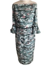 Little Mistress Waterlily Bardot Pencil Occasion Dress UK 12