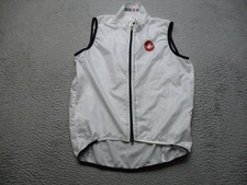 Castelli Cycling Vest Mens Large White Windshirt Gilet Sleeveless Bike Jacket