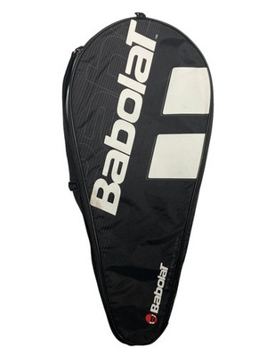 Babolat Black/White Pinstripe Racquet Cover w/Small Red Logo