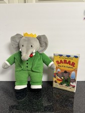 VTG King Babar the Elephant Plush VHS Long Live Happiness