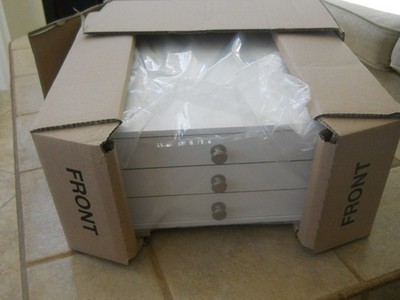 Medeira Thread Three Draw Cabinet with Babylock Logo.