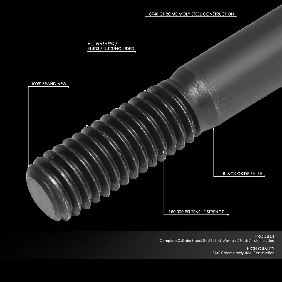 FOR 92-05 LEXUS GS300 IS300 SC300 SC400 / SUPRA 2JZGE/2JZGTE 12-POINT HEAD STUDS - Image 2 of 4