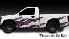 Truck Side Graphics Rocker Panel Ripped Metal Pink Camouflage Camo 01