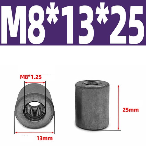 M8-M20 Threaded Sleeve Rod Bar Stud Round Connector Nut A3 carbon steel Nuts - Picture 30 of 182
