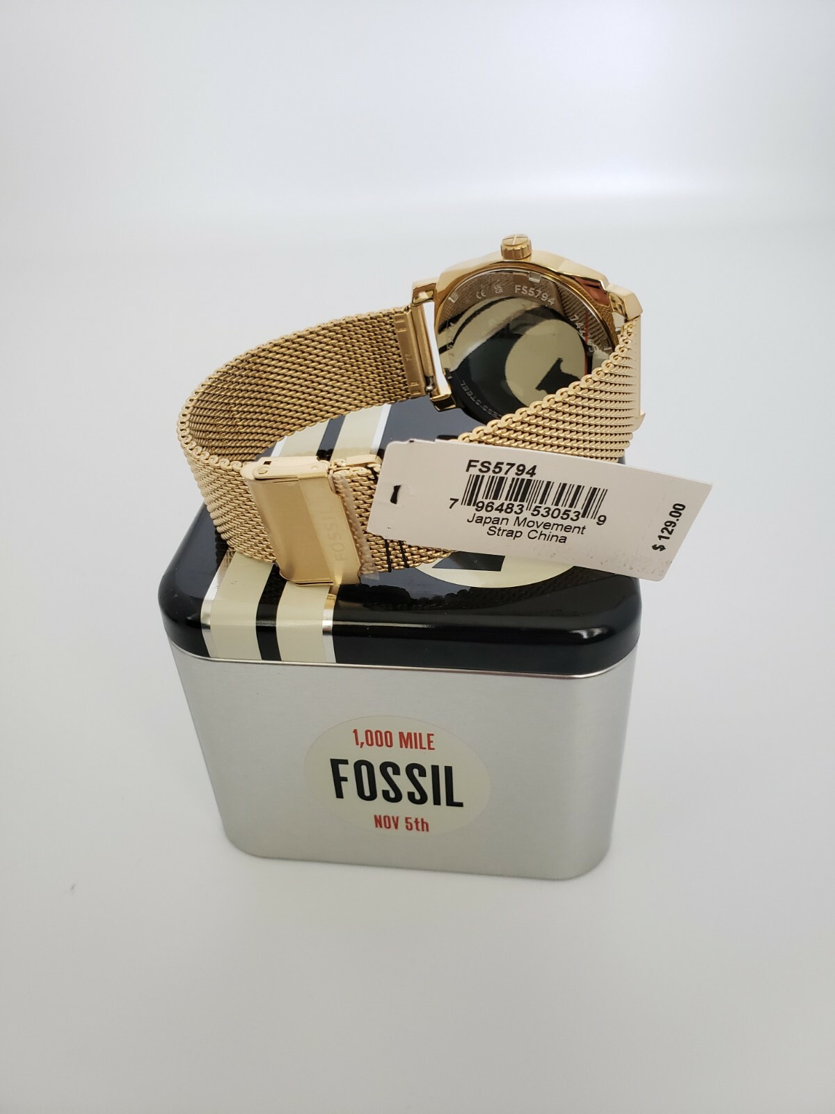 Gold Tone Stainless Steel Mesh Bracelet 