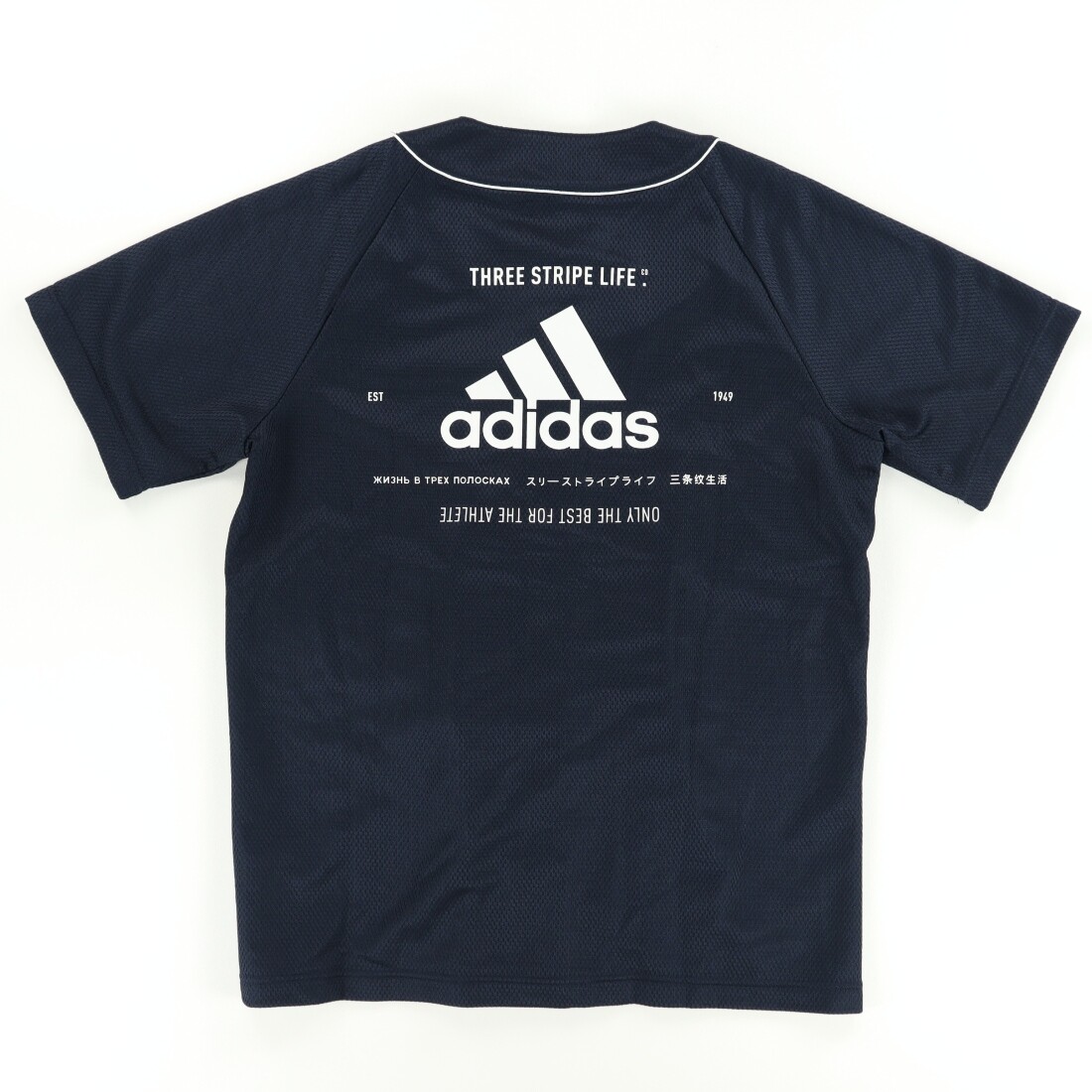 Adidas Sport Solid V-Neck Baseball Jersey Navy Blue Men's M | eBay