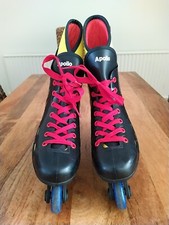 Apollo Inline Skates, Black With Yellow Inserts With Red Laces, UK 4/5