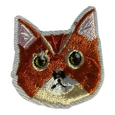 CUTE CAT - Embroidered Iron On/Sew On Patch ONE FREE CAT STICKER 