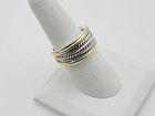 David Yurman Two-Tone 3 Rope 13mm Cable Band Ring Silver & 18k Gold Size 6 — photo 2