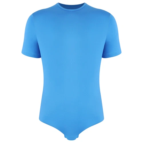 Camiseta interior de leotardo de color liso para hombre Botón a presión Entrepierna Body Manga corta - Imagen 24 de 26