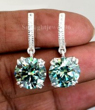 RARE 5.00 Ct Certified Blue Diamond Solitaire Dangler Earrings, Amazing Luster 